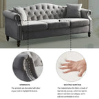 Chesterfield 3-Seater Tufted Sofa with Rolled Arms