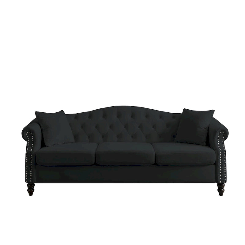 Chesterfield 3-Seater Tufted Sofa with Rolled Arms