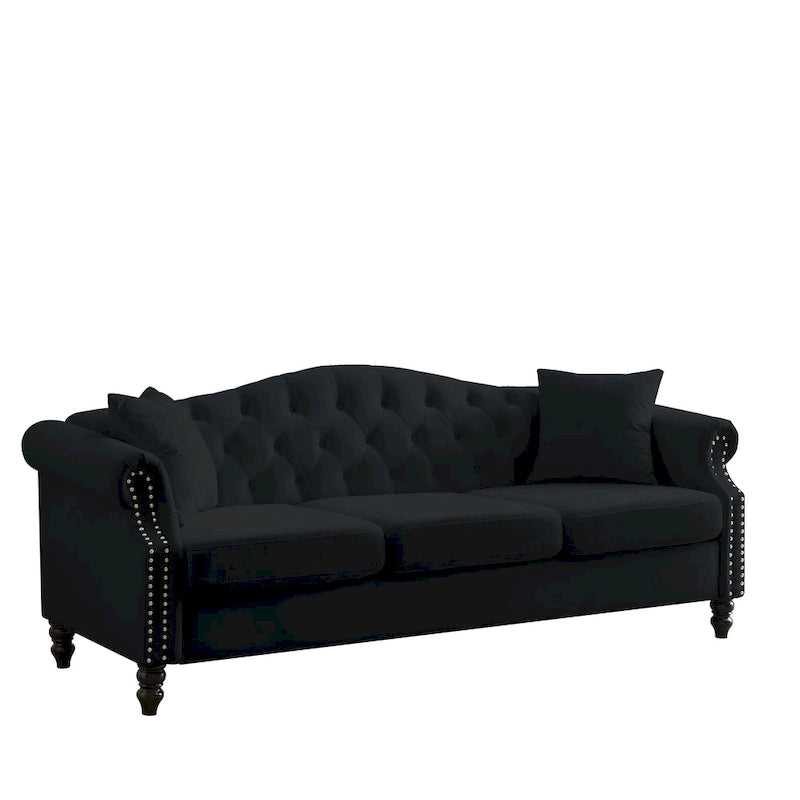 Chesterfield 3-Seater Tufted Sofa with Rolled Arms