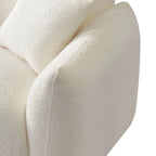 Upholstered Comfortable Soft Lamb Down White Sofa Couch with Ottoman