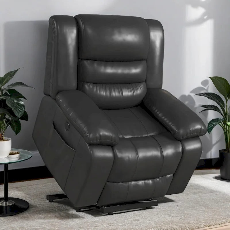 Single Faux Leather Power Lift Recliner Chair