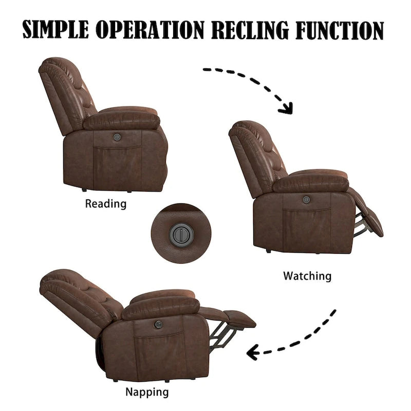Faux Leather Power Lift Recliner Chair for Elderly People