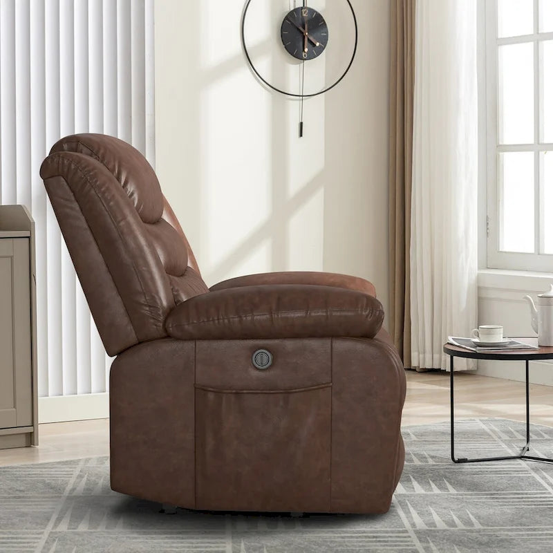 Single Faux Leather Power Lift Recliner Chair