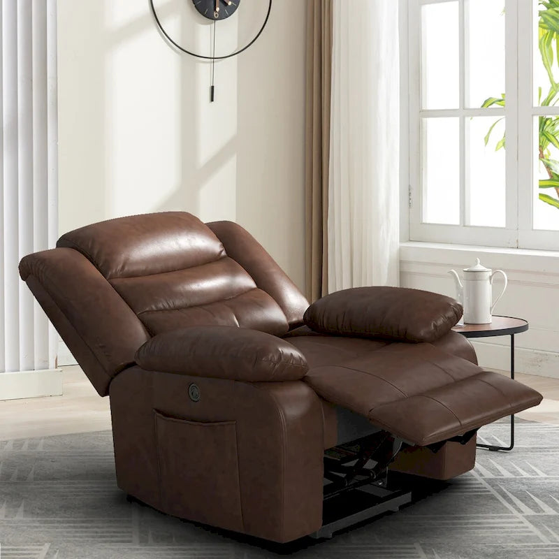 Single Faux Leather Power Lift Recliner Chair