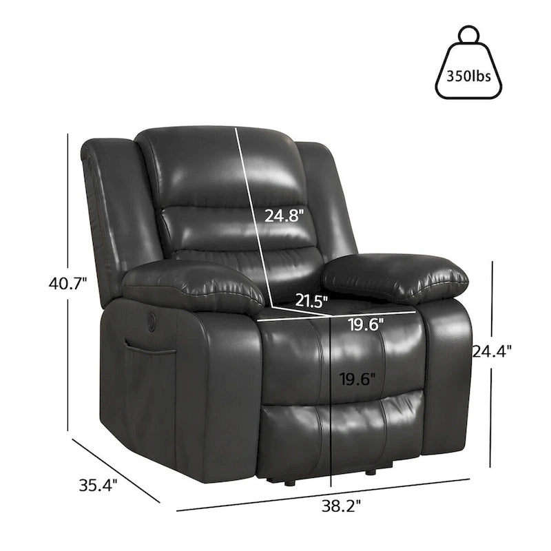 Single Faux Leather Power Lift Recliner Chair