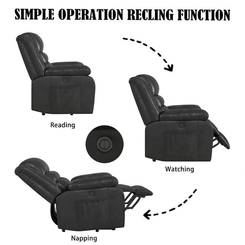 Single Faux Leather Power Lift Recliner Chair