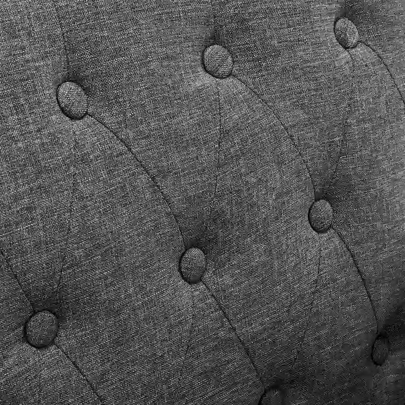 Mid-Century Modern Upholstered Linen Fabric Button Tufted Accent Chair Set of 2 - 28.5 W X 27.25 D X 33.75 H