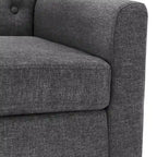 Mid-Century Modern Upholstered Linen Fabric Button Tufted Accent Chair Set of 2 - 28.5 W X 27.25 D X 33.75 H