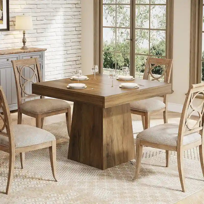 31.5 Inch Square Dining Table, Wood Kitchen Table Small Dinner Table Farmhouse Dining Room Table