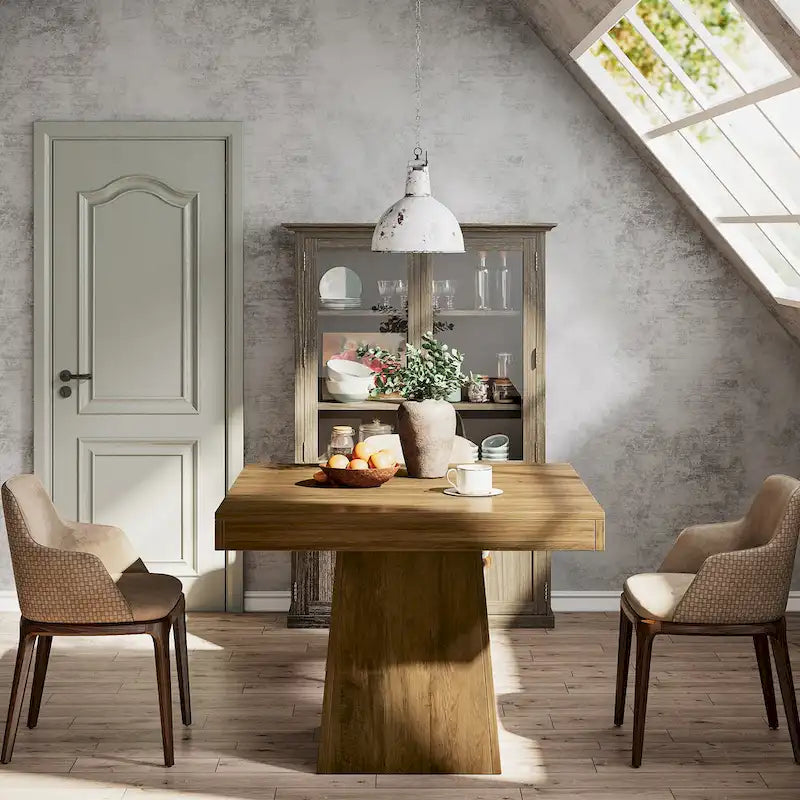 31.5 Inch Square Dining Table, Wood Kitchen Table Small Dinner Table Farmhouse Dining Room Table