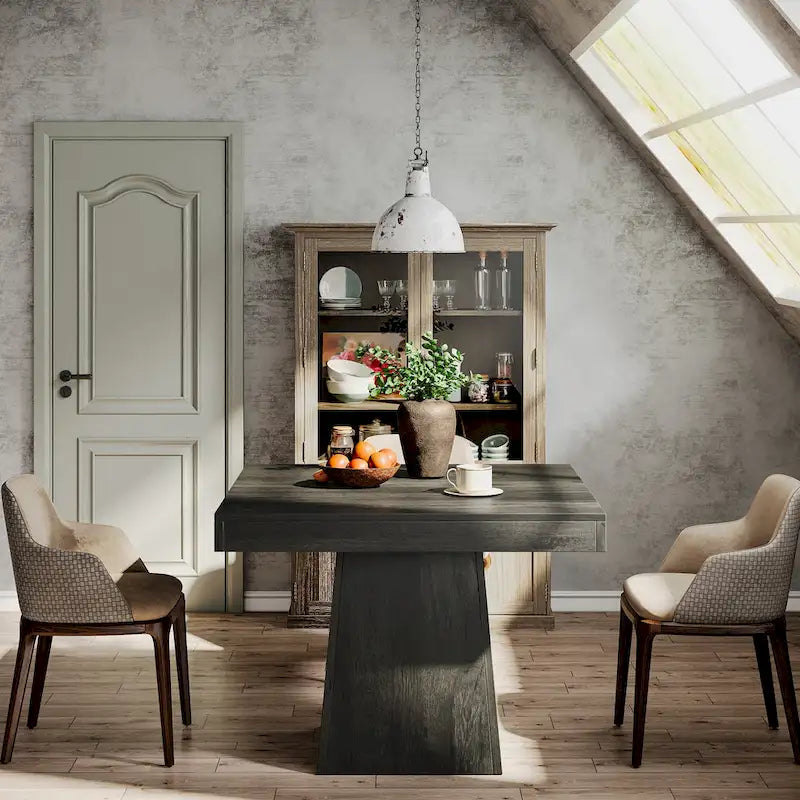 31.5 Inch Square Dining Table, Wood Kitchen Table Small Dinner Table Farmhouse Dining Room Table