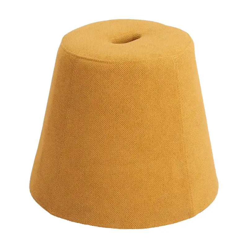 Single Yellow Upholstered Ottoman