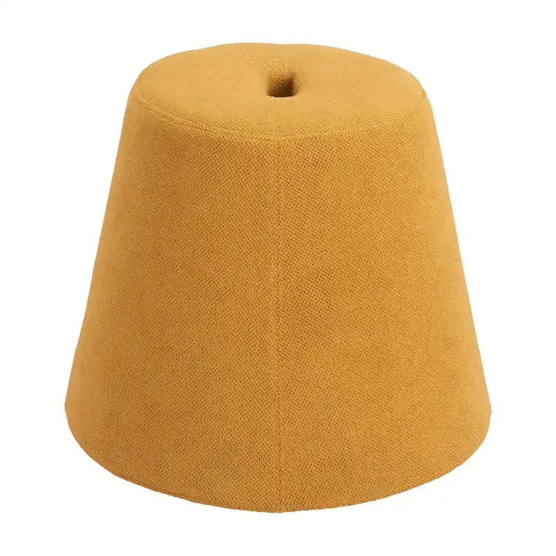 Single Yellow Upholstered Ottoman