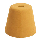 Single Yellow Upholstered Ottoman