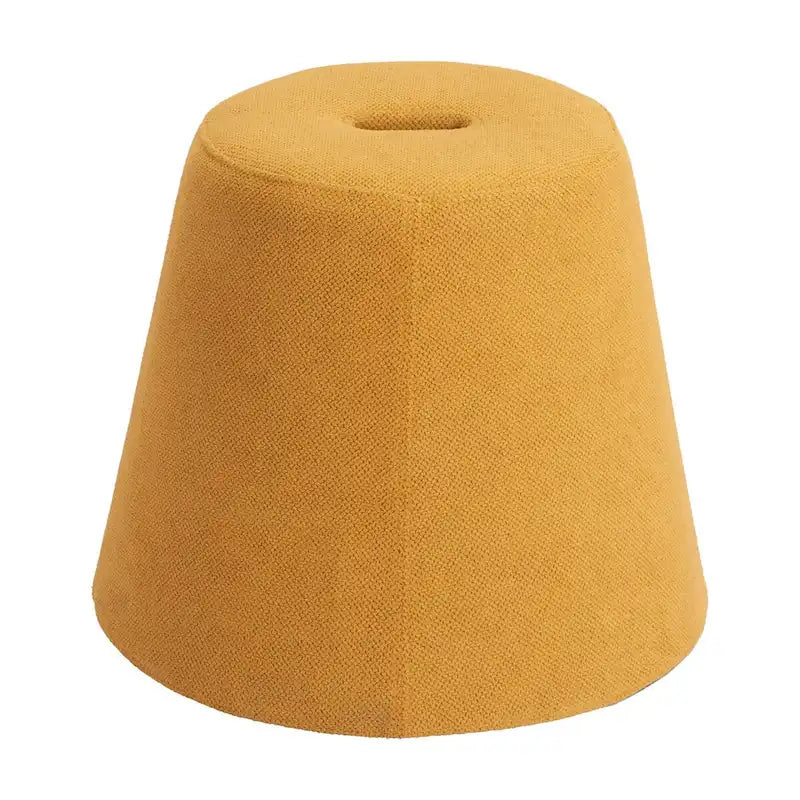 Single Yellow Upholstered Ottoman