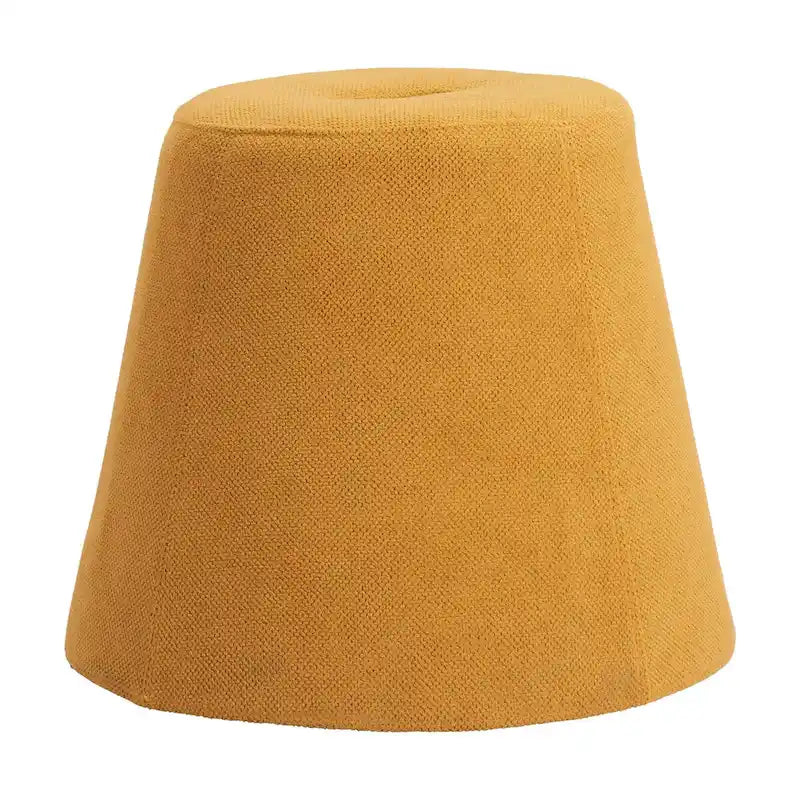 Single Yellow Upholstered Ottoman