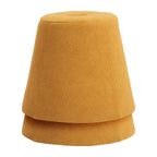 Single Yellow Upholstered Ottoman
