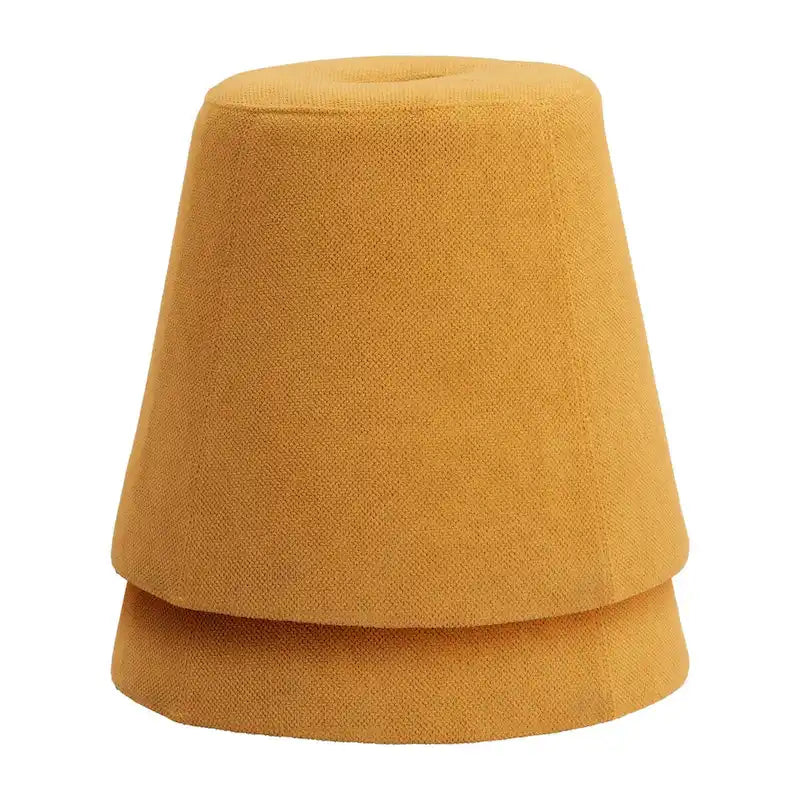 Single Yellow Upholstered Ottoman