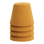 Single Yellow Upholstered Ottoman