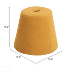 Single Yellow Upholstered Ottoman