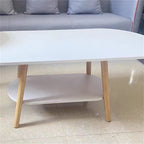 Oval Coffee Table Set of 2 with Pine Tops