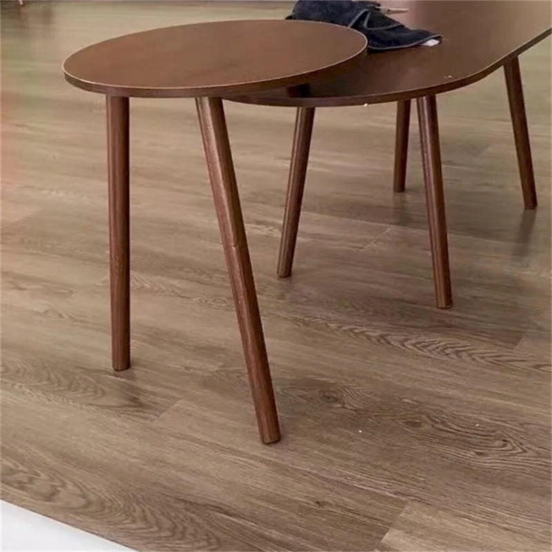 Oval Coffee Table Set of 2 with Pine Tops