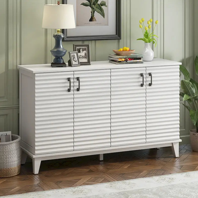 60"L 4-Door Sideboard Buffet with Adjustable Shelves