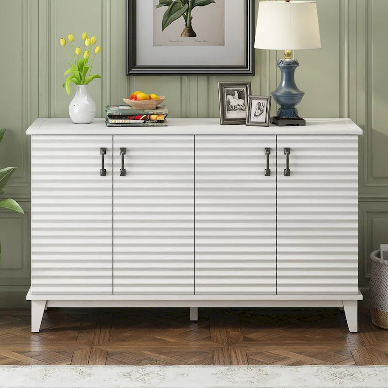 60"L 4-Door Sideboard Buffet with Adjustable Shelves