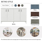 60"L 4-Door Sideboard Buffet with Adjustable Shelves