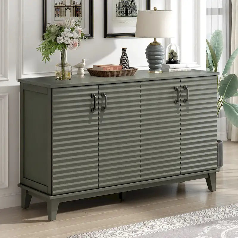 60"L 4-Door Sideboard Buffet with Adjustable Shelves