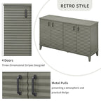 60"L 4-Door Sideboard Buffet with Adjustable Shelves
