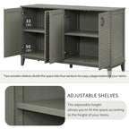 60"L 4-Door Sideboard Buffet with Adjustable Shelves