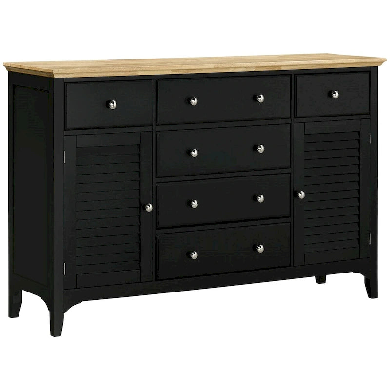55"W Wood Sideboard Buffet Cabinet with Drawers