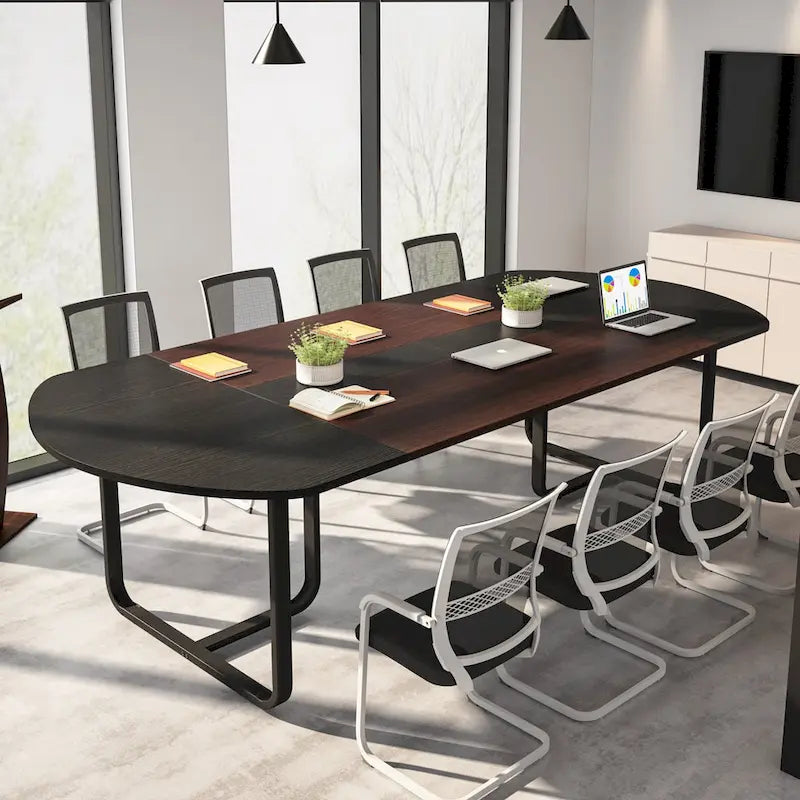 6FT Oval Conference Table Curved Meeting Tables for Office