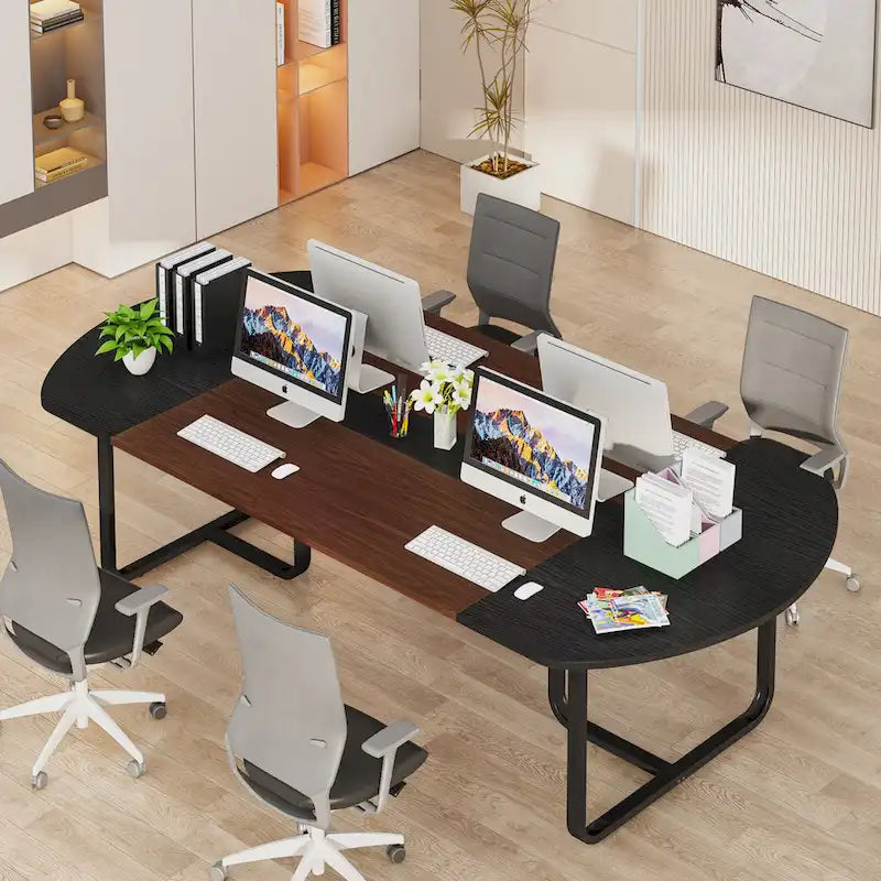 6FT Oval Conference Table Curved Meeting Tables for Office