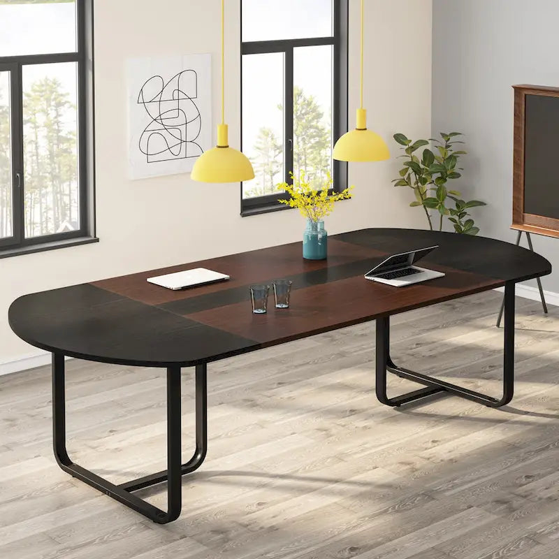 6FT Oval Conference Table Curved Meeting Tables for Office