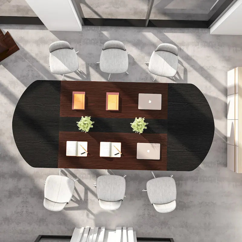 6FT Oval Conference Table Curved Meeting Tables for Office