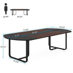 6FT Oval Conference Table Curved Meeting Tables for Office