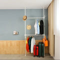 Telescopic Garment Rack with Two Bars, 176 lb Capacity