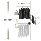 Telescopic Garment Rack with Two Bars, 176 lb Capacity