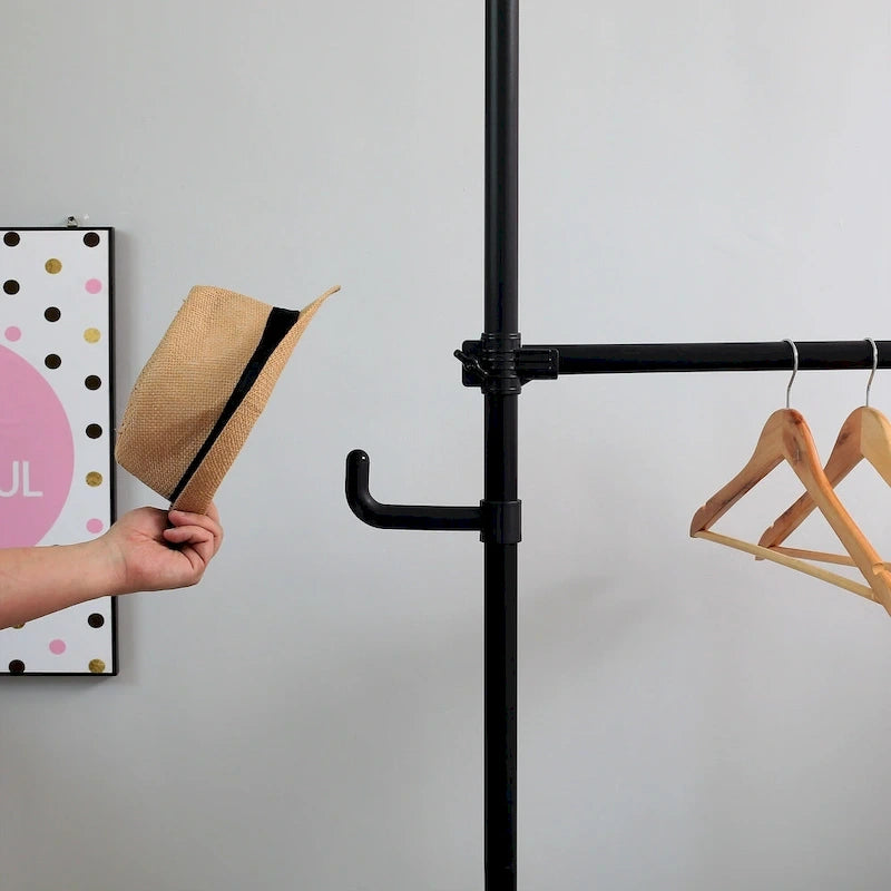 Telescopic Garment Rack with Two Bars, 176 lb Capacity